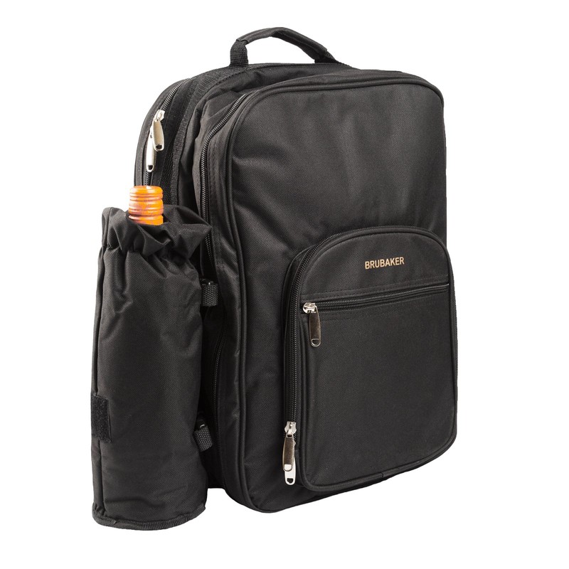 BRUBAKER Picnic Backpack Four Person with Removable Insulated Bottle Holder,