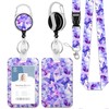 Blue Purple Butterfly Lavender ID Badge Holder Lanyard and Retractable