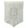 Hand-embroidered Belgian lace window curtains with crochet center - Ramie