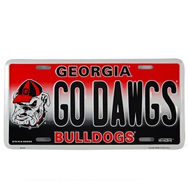 Georgia Bulldogs Logo GO DAWGS License Plate Wall Tag