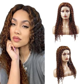 Zeslaerr 26 Inch Glueless Human Hair Wig p4/30 Ombre 150% Density 5X5 HD Lace Front Wig Human Hair Pre Plucked With Baby Hair 100% Unprocessed Kinky Curly Human Hair Wigs For Women