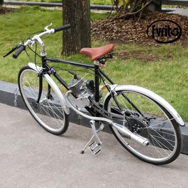 FVRITO Viper Flexible Exhaust Muffler Pipe Silencer with Hardware for 2 Stroke 49cc 60cc 66cc 80cc 100cc Engine Gas Motorized Bicycle Motor Bike Parts Silver