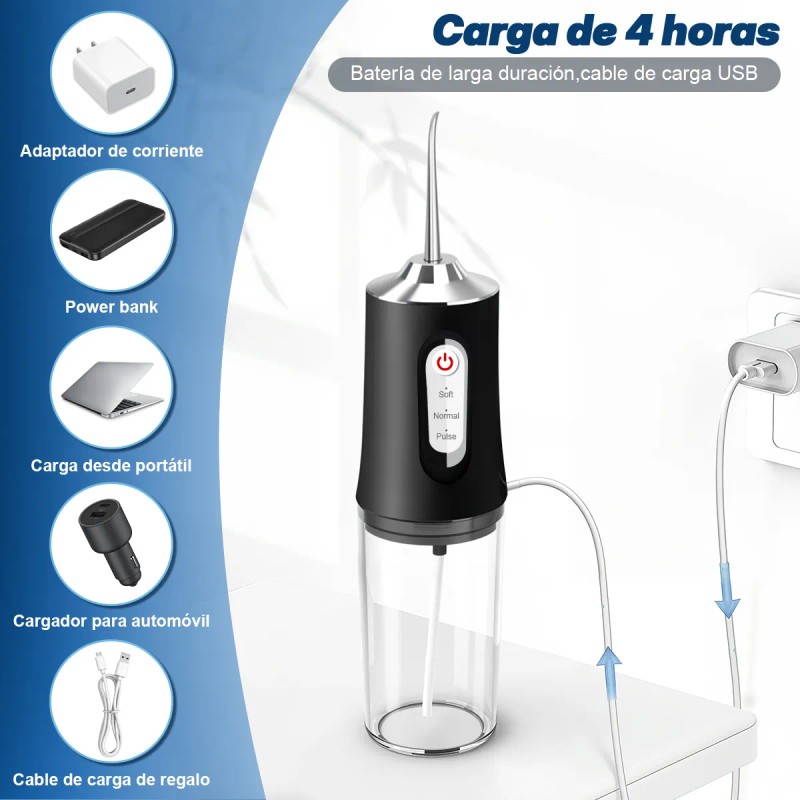 16pz Irrigador Bucal Portatil Agua Dientes Blancos 3mod Ipx7