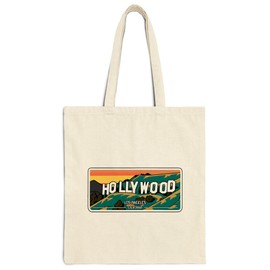No Thorns Media Hollywood Los Angeles California Cotton Tote Bag for Women Men Casual Tote Bag Cloth Canvas Shopping Bags with Handles Cute Bags Everyday Use 15" x 16" Aesthetic Gift ID44997