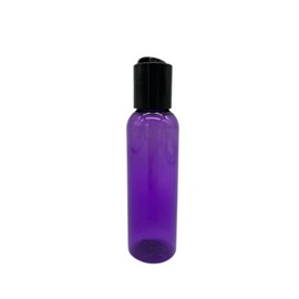 Natural Farms 2 oz Purple Cosmo Plastic Bottles -12 Pack Empty Bottle Refillable - BPA Free - Essential Oils - Aromatherapy | Black Disc Caps - Made in the USA