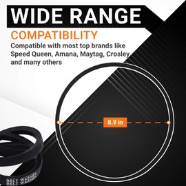 BlueStars 27001006 Washer Drive Belt Replacement - Compatible with Amana Maytag Washers - Replaces 38174 WP27001006 40053601 40053606 PS11740577