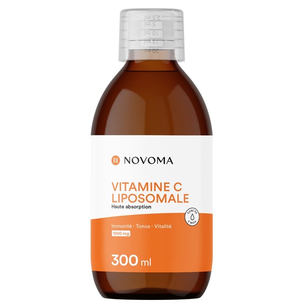 Liposomal Vitamin C 300 ml | 1000 mg Vitamin C per Daily Dose | With Quali®-C Vitamin C | High Bioavailability | Supports Immune System | Vitamin C Liquid | Novoma