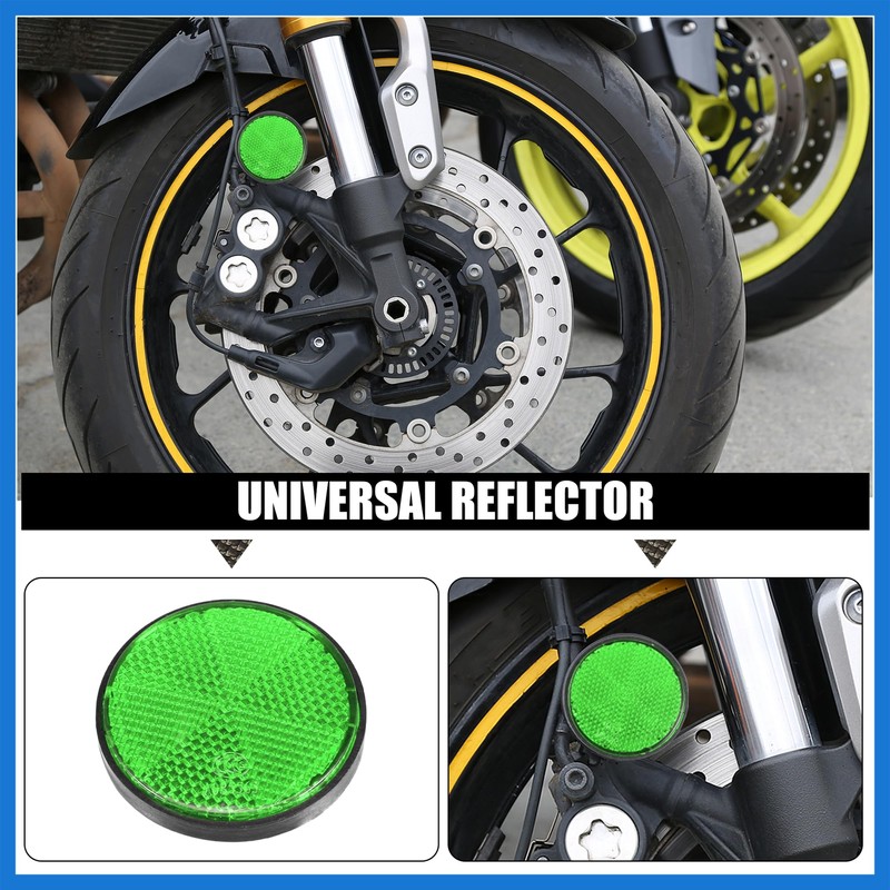 VekAuto 8 Pcs Round Stick-on Safety Spoke Reflective Self Adhesive