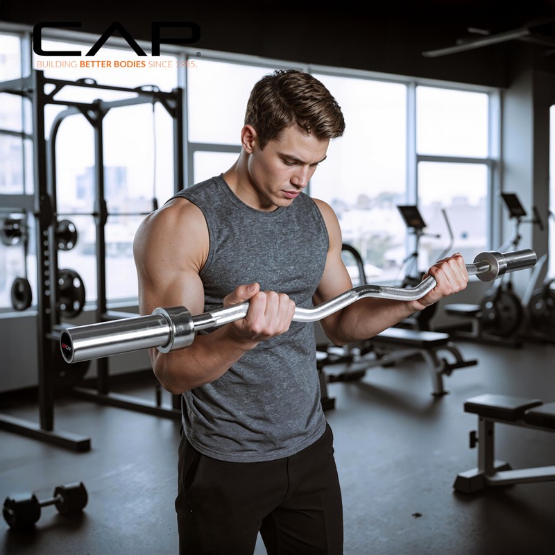 CAP Barbell 47-Inch Olympic Curl Bar - Chrome | Curl