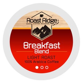 Roast Ridge Single Serve Coffee Pods Compatible with Keurig K Cup Brewers, Breakfast Blend, 100 Count