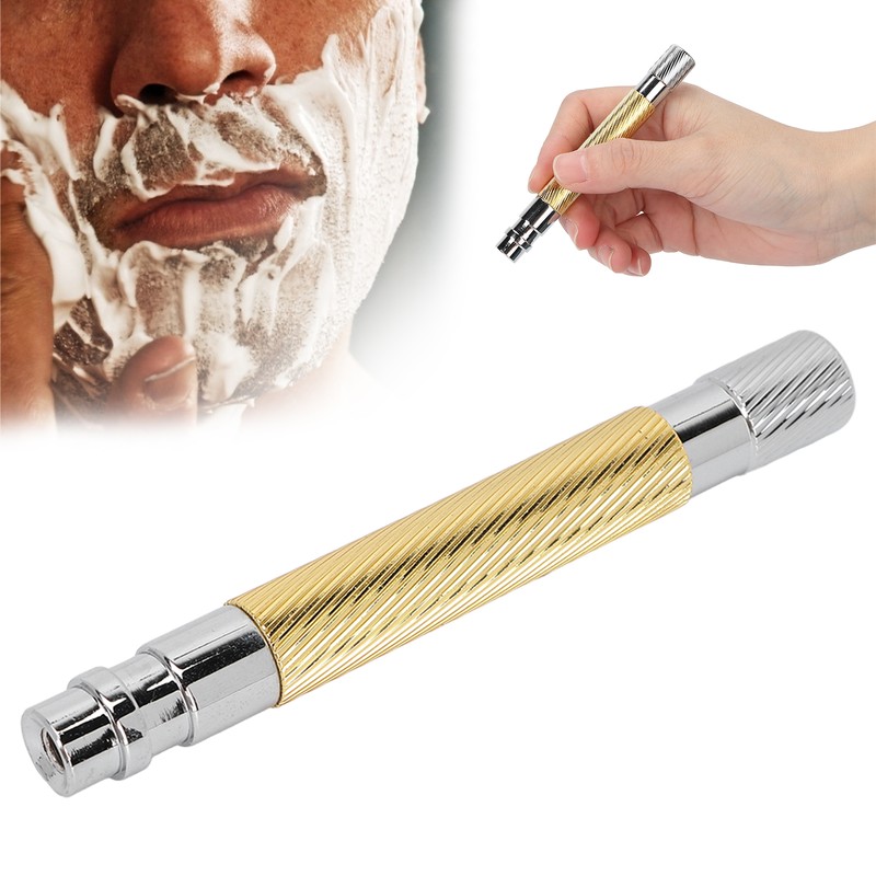 Safety Razor Handle Anti Slip Washable Reusable Metal Hand Shaver