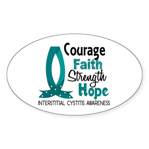 CafePress Courage Faith 1 IC Oval Car Bumper Sticker