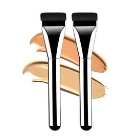 NRETRU Foundation Makeup Brush,2PCS Foundation Flat Top Brush Perfect For Blending Liquid, Cream or Liquid Foundation, Premium Quality Aluminum Handle\