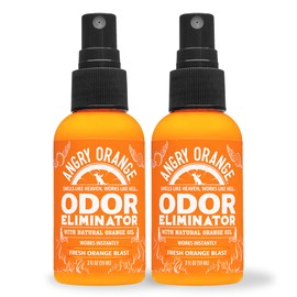 ANGRY ORANGE Pet Odor Eliminator Travel and Trial Size for Dog Urine - Citrus - 2 oz - Portable 2 Pack