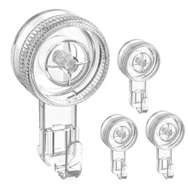 MigWoo Pack of 4 Suction Cup Hooks No Drilling Suction Cup Hooks Transparent Removable Suction Hooks Extra Strong Max 5 kg Suction Cups with Hooks for Shower, Bathroom, Kitchen, Window, Wreath