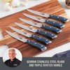 DASH Zakarian 6-Piece Steak Knife Set, Non-Serrated Full Tang German