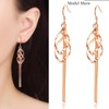 Rose Gold Drop Earrings for Women, Statement Tassel Long Dangle