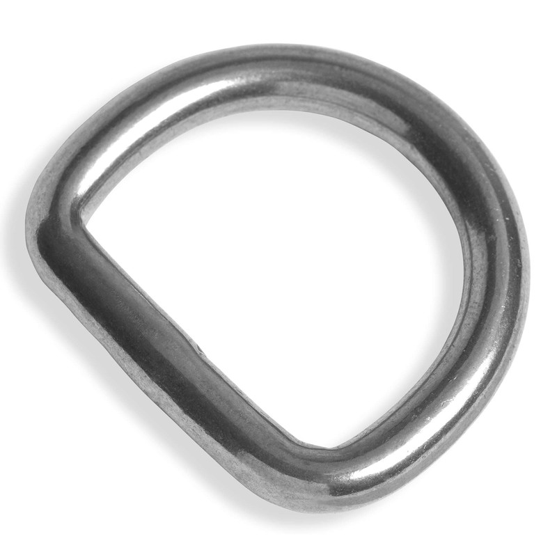 HEAVYTOOL D-Rings 40 mm x 6 mm Welded Stainless Steel