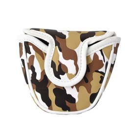 GOOACTION Golf Mallet Putter Head Cover Magnetic Closure Design Brown Camouflage Creative Pattern Golf Club Putter Headcover