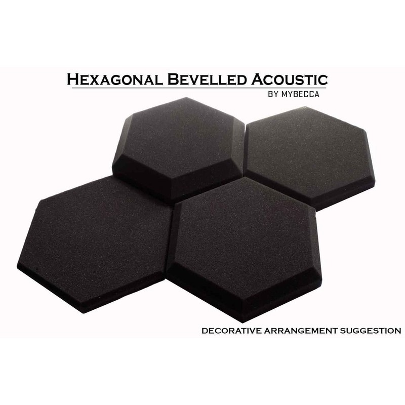 Mybecca 6 Pack Hexagon (Hexagonal) Acoustic Foam Panels 1" X