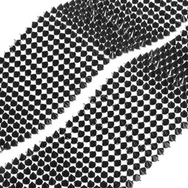 DYEESP Sew Stitch on Spikes Trim Punk Rock with Flat Back for Jacket, Clothing (Black, 0.5 Yard)