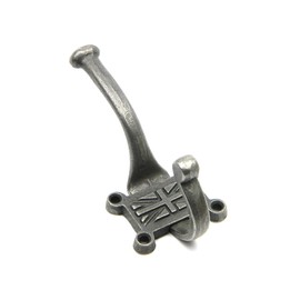 Pack of 5 - Antique Cast Iron Union Jack Coat Hooks 125mm