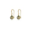 Gold Plated Earrings - Green, Black or Pink, Gemstone