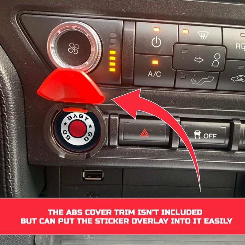TOOLEPIC Car Push Start Button Cover for Mustang 2015-2014, Engine