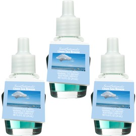 Scentsationals Fragrance Oil Plug In Air Freshener Refills 3-Pack - Linen Sea Breeze - Compatible with ScentSationals & Fusion Diffusers, Long-Lasting Home Fragrance, 0.8 fl oz Each
