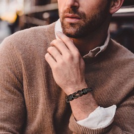 Infinity Knot Bracelet for Men, Brown Braided Leather Stainless Steel Mens Bracelet, Anniversary Birthday Graduation Gifts Engraved with Love You Forever To My Son 19-21CM