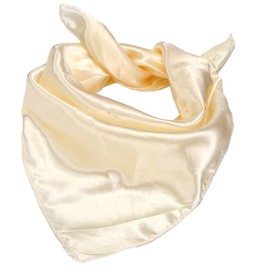 Whakano Plain Silk Scarf Women's 50 x 50 cm, Elegant Silk Scarf, Headscarf, Bandana, Square Scarf, Small Soft Square Silk Scarf, Wrist Strap, Headbands, Gift for Women, beige