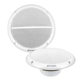 Enrock 6.5" 90 Watt Peak Power Marine 2-Way Full Range Speakers (White, Pair)