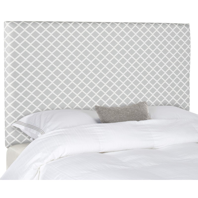 Safavieh Sydney Grey/ White Lattice Upholstered Headboard (Full)