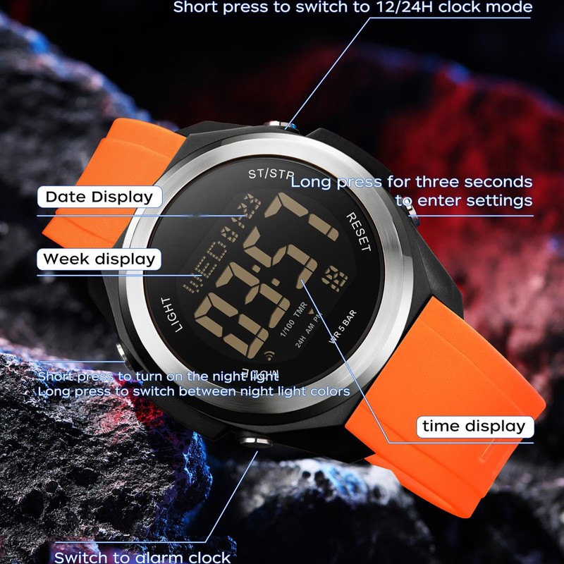 findtime Watches for Women Digital LED Back Light Watch Women