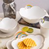 WAIT FLY Rainbow and Cloud Ceramic Salad Bowl, Dessert Bowls,