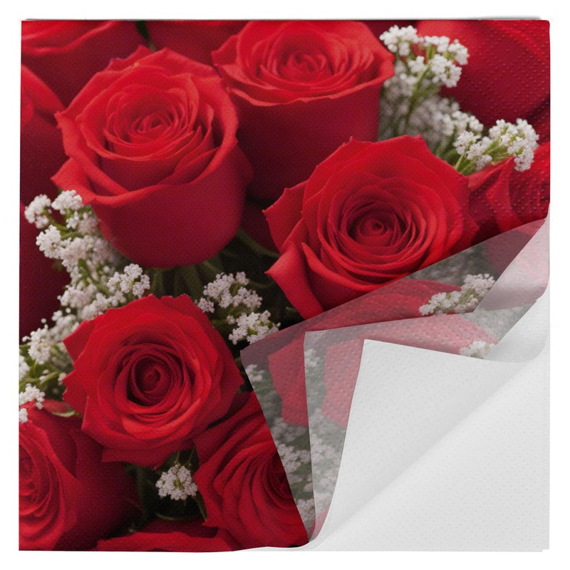 HEKU 100 napkins, 3-ply, 33 x 33 cm, red roses,