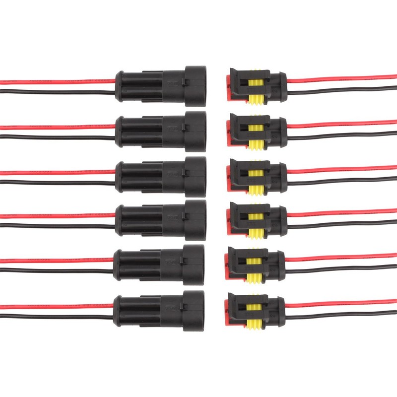TOMALL 2 Pin Way 18 AWG Waterproof Connector for Electrical