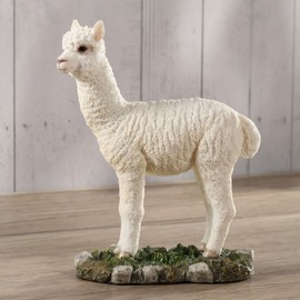 Veronese Design 5 1/2 White Alpaca Resin Figurine Cute Farm Animal Hand Painted Sculpture