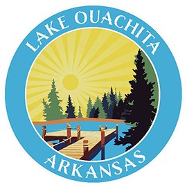 Lake Dock - Lake Ouachita - Arkansas 3.5" Window Car Truck Sticker Decal Vacation Adventure Theme Novelty Applique