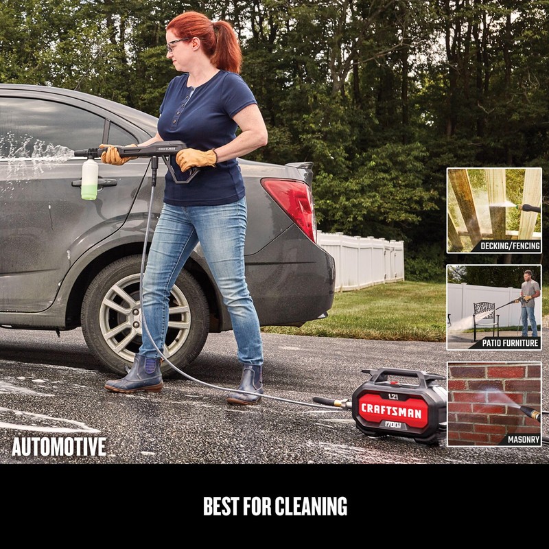 CRAFTSMAN Electric Pressure Washer, Cold Water, Lightweight Corded Power Washer