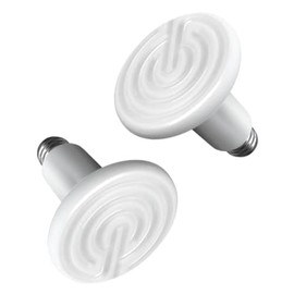 Simple Deluxe 150W 2 Pack Ceramic Heat Emitter, Non-Light Emitting Heat Lamp for Amphibian Pet Terrariums, Chameleons, Lizards, Snakes, and Incubating Chickens White