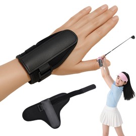 Golf Swing Practice Equipment Wrist Corrector Wristband Down Blow Oscillation Support for Training Golf Swing Practice Tool Cross Putting Adjustable Size for Men Women Beginners (Black)