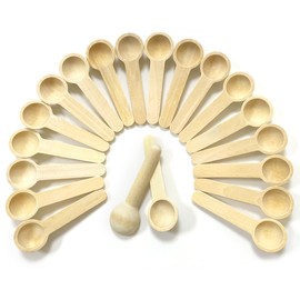 NILLOS Small Wooden Kitchen Spoons, 20 PCS Wooden Seasoning Spoon for Seasoning Condiment, Spice, Sugar, Coffee, Honey (2.95 in)