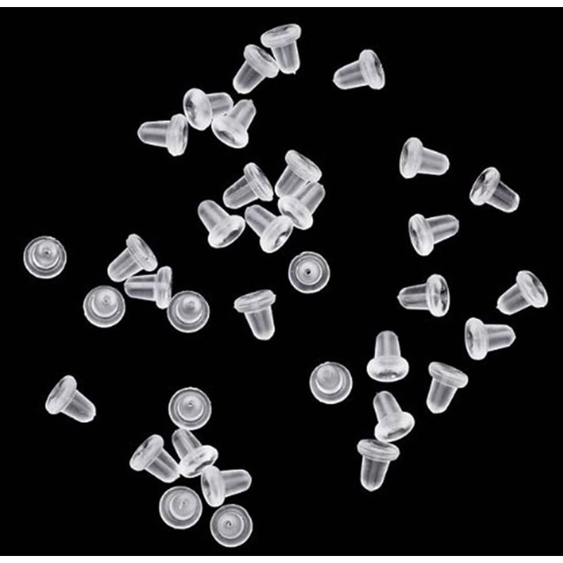 Siurnby Clear Earring Backs Safety Rubber Earring Back Pads, 500
