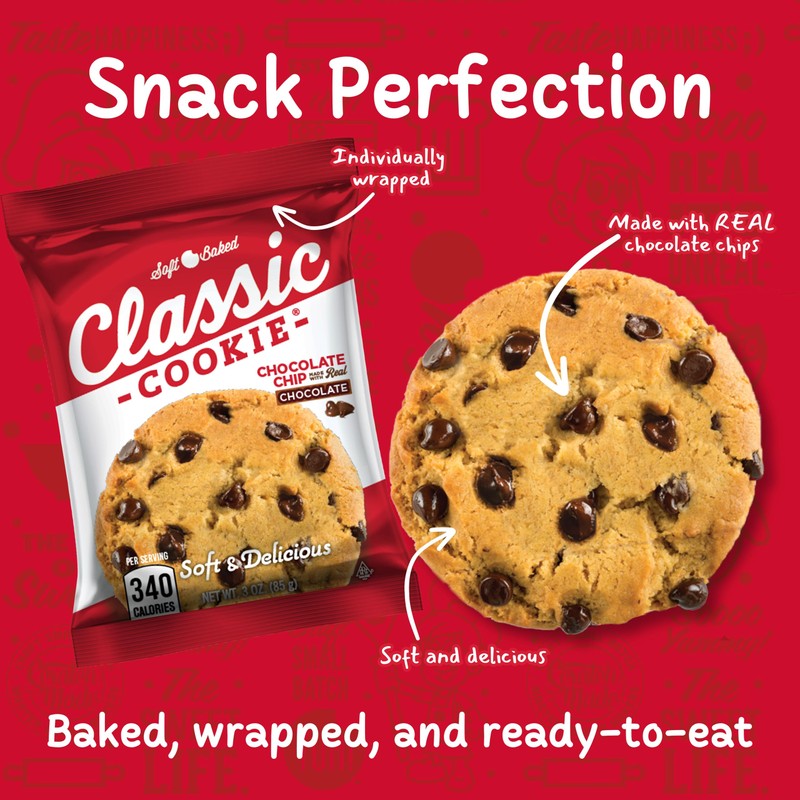 Classic Cookie, Soft Baked Cookie, Variety Pack with 3oz. Chocolate