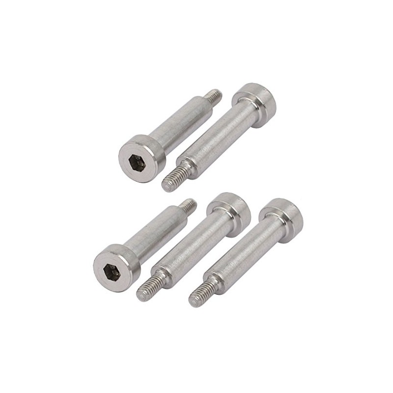 sourcing map 304 Stainless Steel Hexagon Socket Shoulder Bolts 5