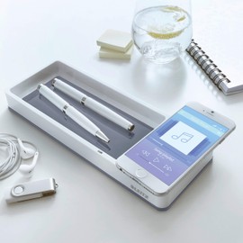 Leitz TS-120558 Wow Desk Organiser with Inductive Charger, Grey