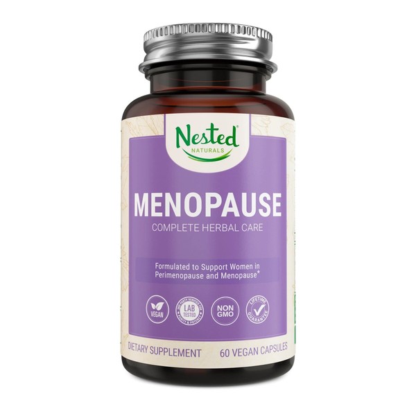 Menopause Complete Herbal Care Supplement for Women | 60 Vegan Capsules | Natural Black Cohosh Extract & Dong Quai Root | One A Day Menopause Care