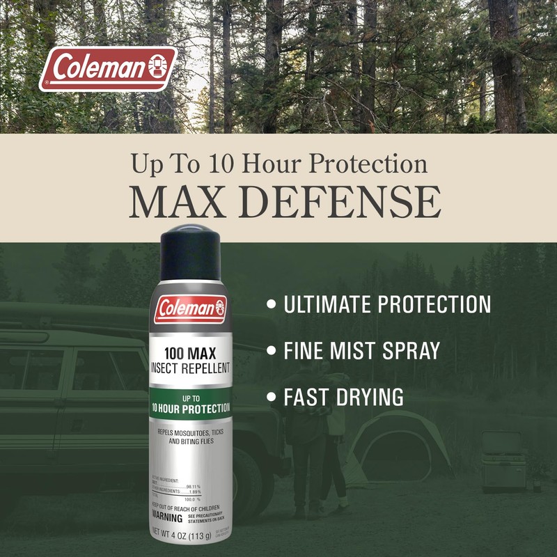 Coleman 100 Max 100% DEET Insect Repellent Spray - 4