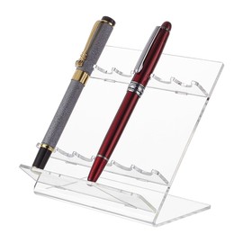 PH PandaHall Acrylic Pen Display Stand, 6-Slots Plastic Pen Holder Rack Makeup Brush Rack Organizer Nail Brushes Display Holder for Bathroom Countertop Home Office Store Use